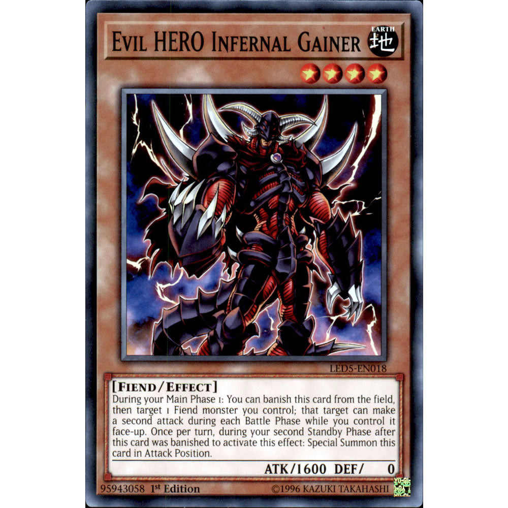 Evil HERO Infernal Gainer LED5-EN018 Yu-Gi-Oh! Card from the Legendary Duelists: Immortal Destiny Set