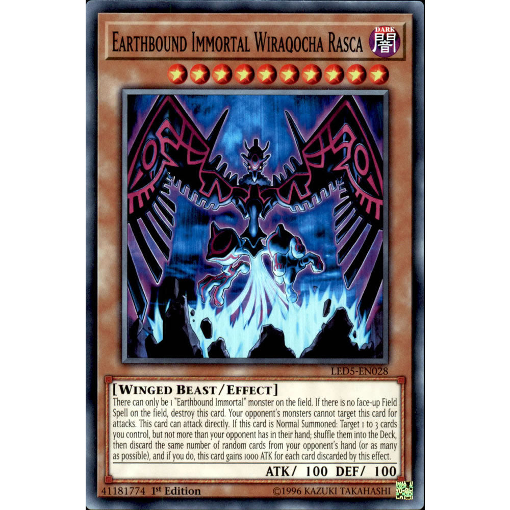 Earthbound Immortal Wiraqocha Rasca LED5-EN028 Yu-Gi-Oh! Card from the Legendary Duelists: Immortal Destiny Set