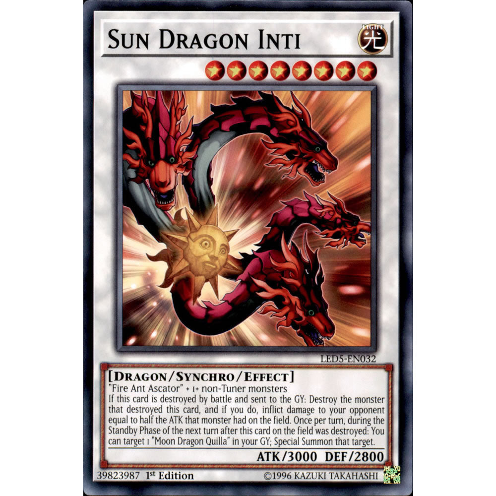 Sun Dragon Inti LED5-EN032 Yu-Gi-Oh! Card from the Legendary Duelists: Immortal Destiny Set