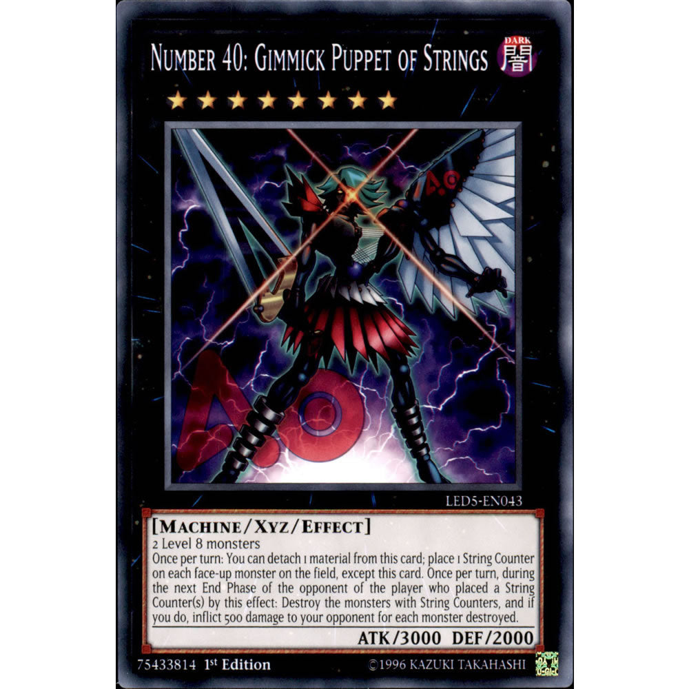 Number 40: Gimmick Puppet of Strings LED5-EN043 Yu-Gi-Oh! Card from the Legendary Duelists: Immortal Destiny Set