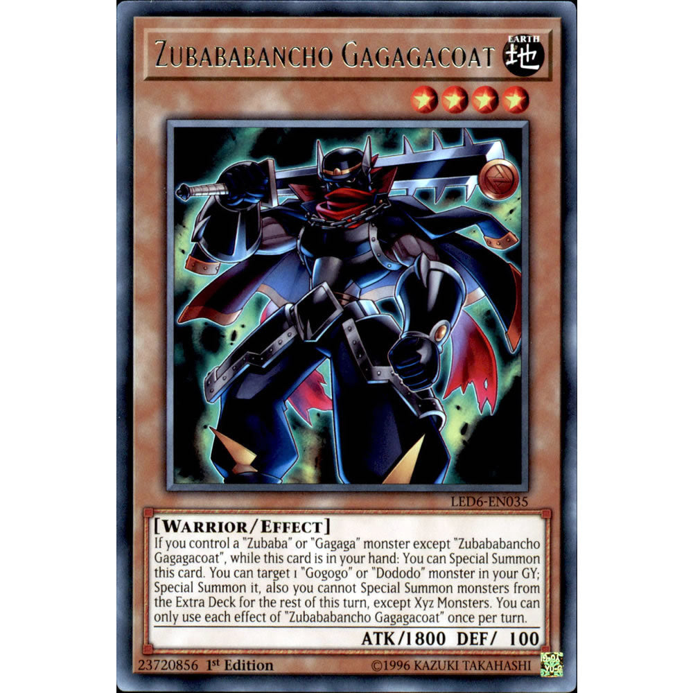 Zubababancho Gagagacoat LED6-EN035 Yu-Gi-Oh! Card from the Legendary Duelists: Magical Hero Set