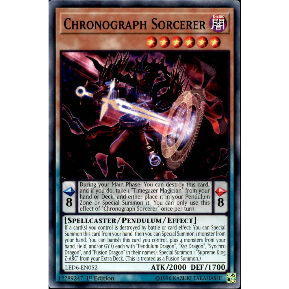 Chronograph Sorcerer LED6-EN052 Yu-Gi-Oh! Card from the Legendary Duelists: Magical Hero Set