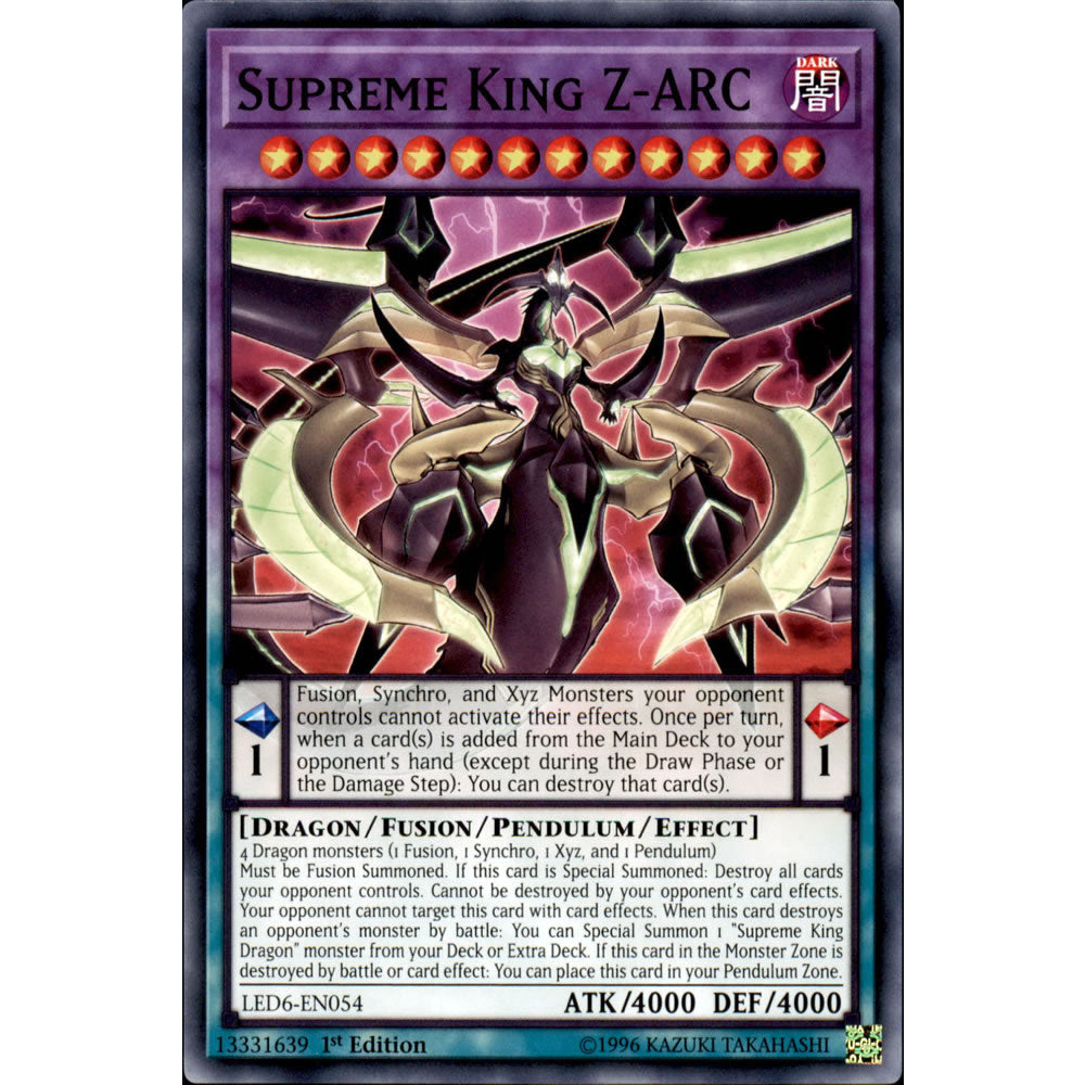 Supreme King Z-ARC LED6-EN054 Yu-Gi-Oh! Card from the Legendary Duelists: Magical Hero Set