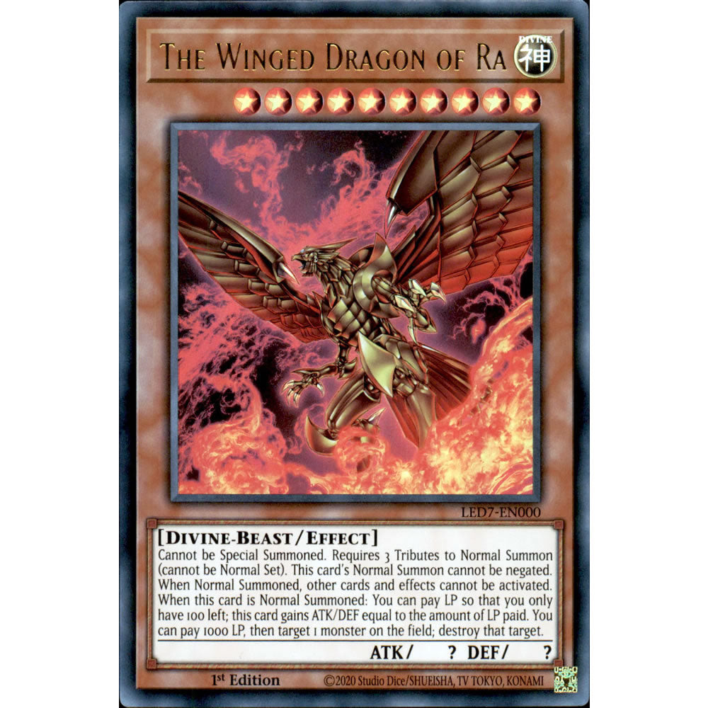 The Winged Dragon of Ra (Alternate Art) LED7-EN000 Yu-Gi-Oh! Card from the Legendary Duelists: Rage of Ra Set