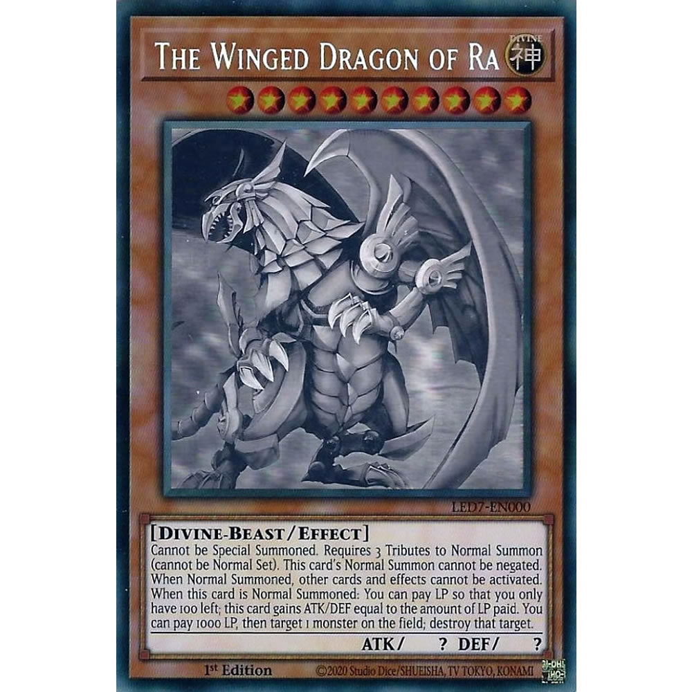 The Winged Dragon of Ra LED7-EN000 Yu-Gi-Oh! Card from the Legendary Duelists: Rage of Ra Set