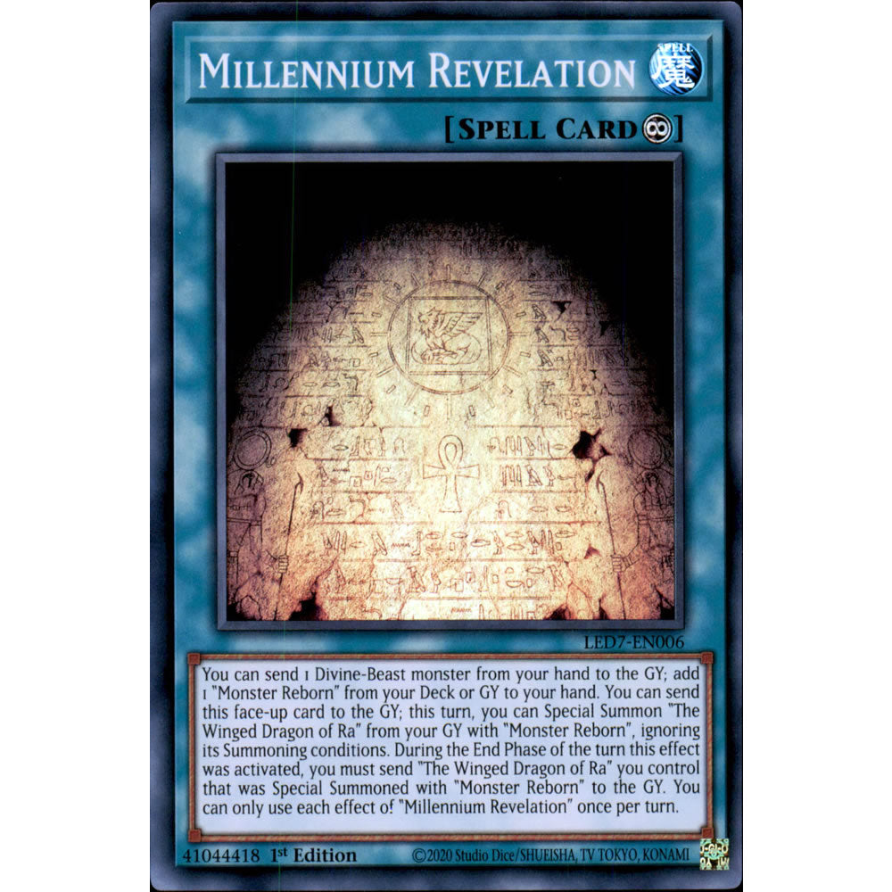 Millennium Revelation LED7-EN006 Yu-Gi-Oh! Card from the Legendary Duelists: Rage of Ra Set