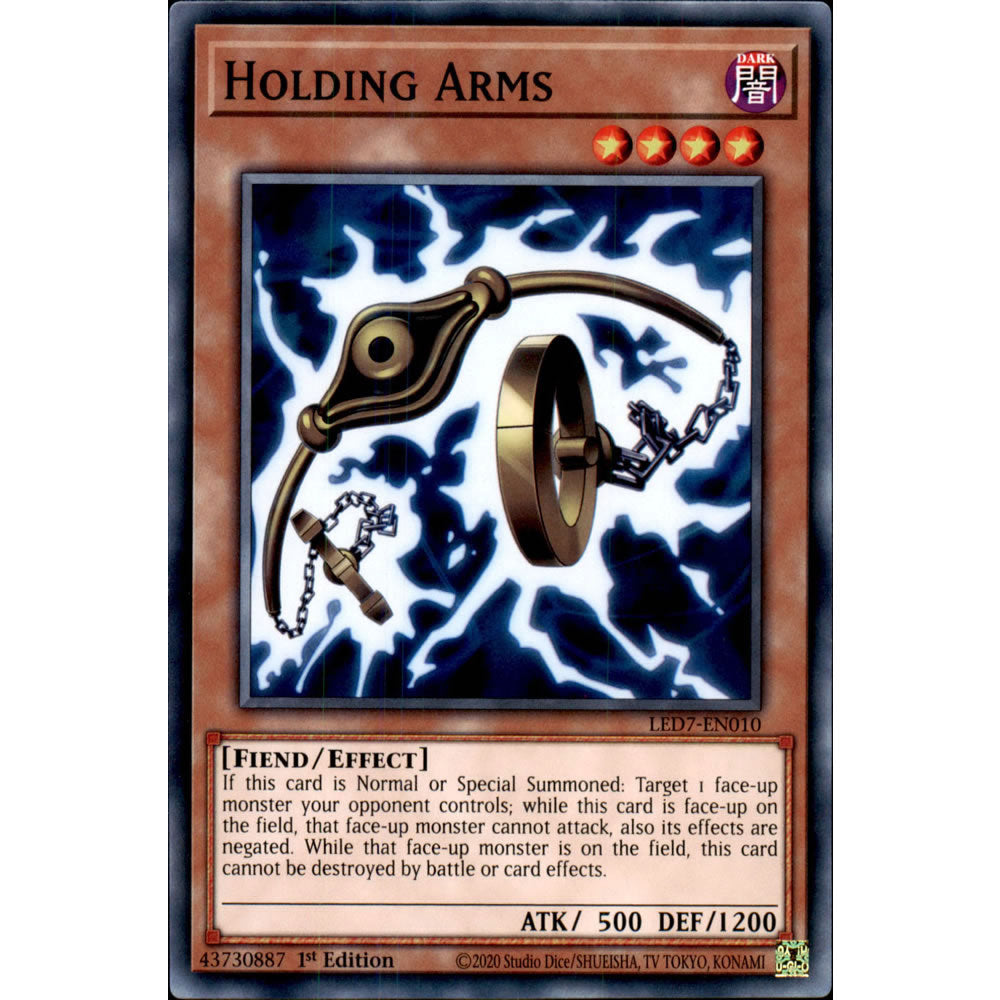 Holding Arms LED7-EN010 Yu-Gi-Oh! Card from the Legendary Duelists: Rage of Ra Set