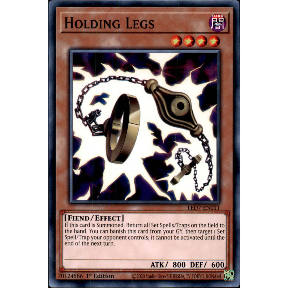 Holding Legs LED7-EN011 Yu-Gi-Oh! Card from the Legendary Duelists: Rage of Ra Set
