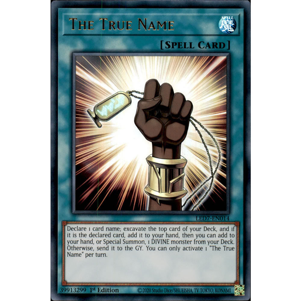 The True Name LED7-EN014 Yu-Gi-Oh! Card from the Legendary Duelists: Rage of Ra Set