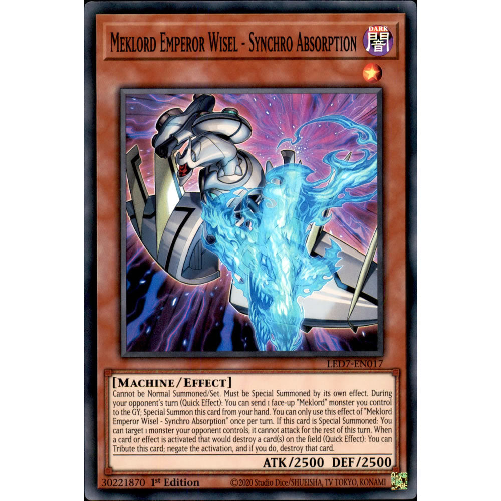 Meklord Emperor Wisel - Synchro Absorption LED7-EN017 Yu-Gi-Oh! Card from the Legendary Duelists: Rage of Ra Set