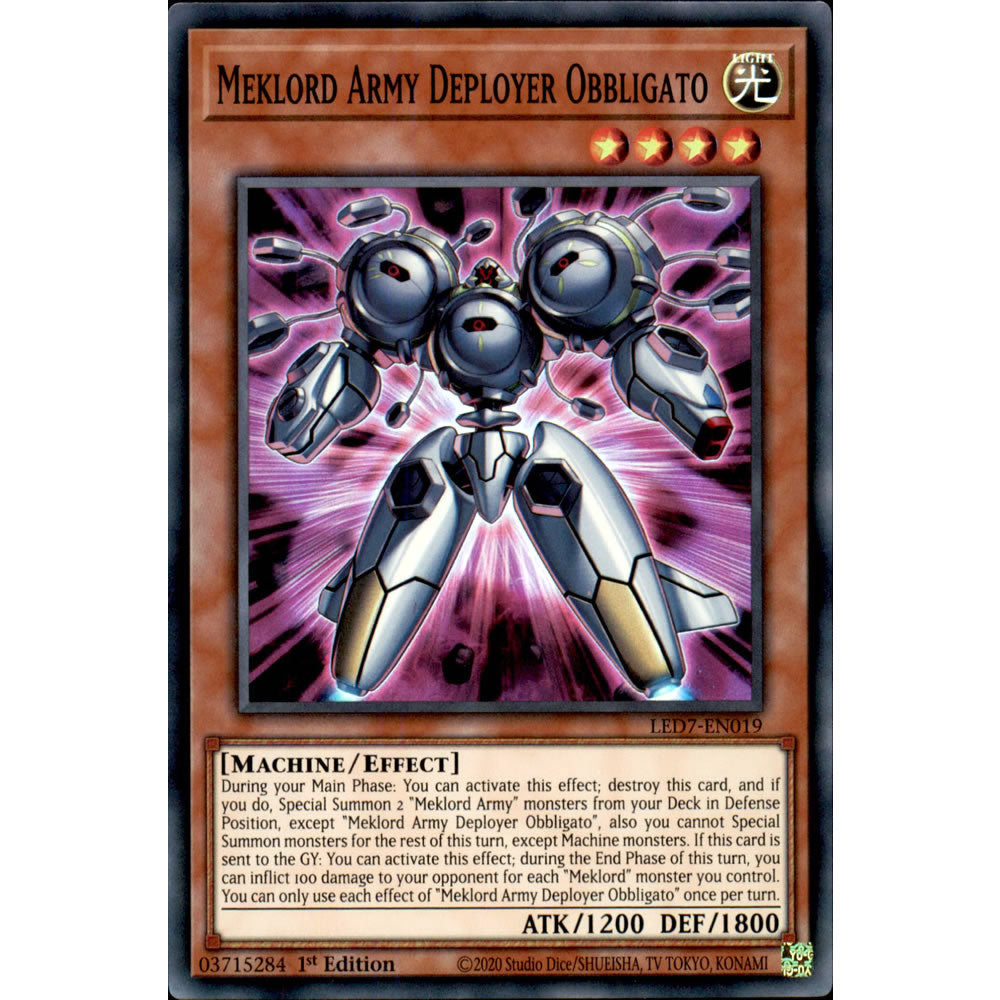 Meklord Army Deployer Obbligato LED7-EN019 Yu-Gi-Oh! Card from the Legendary Duelists: Rage of Ra Set