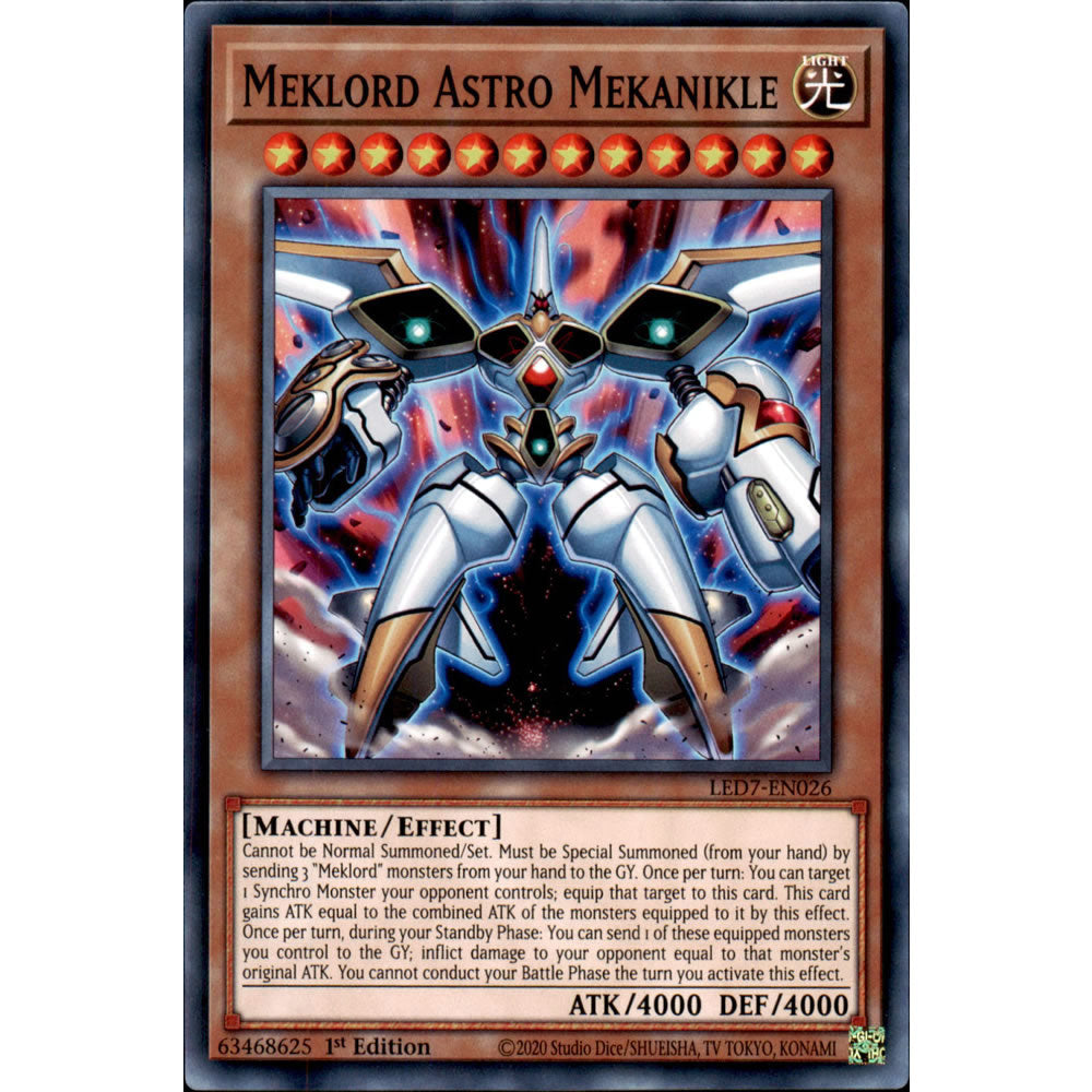 Meklord Astro Mekanikle LED7-EN026 Yu-Gi-Oh! Card from the Legendary Duelists: Rage of Ra Set