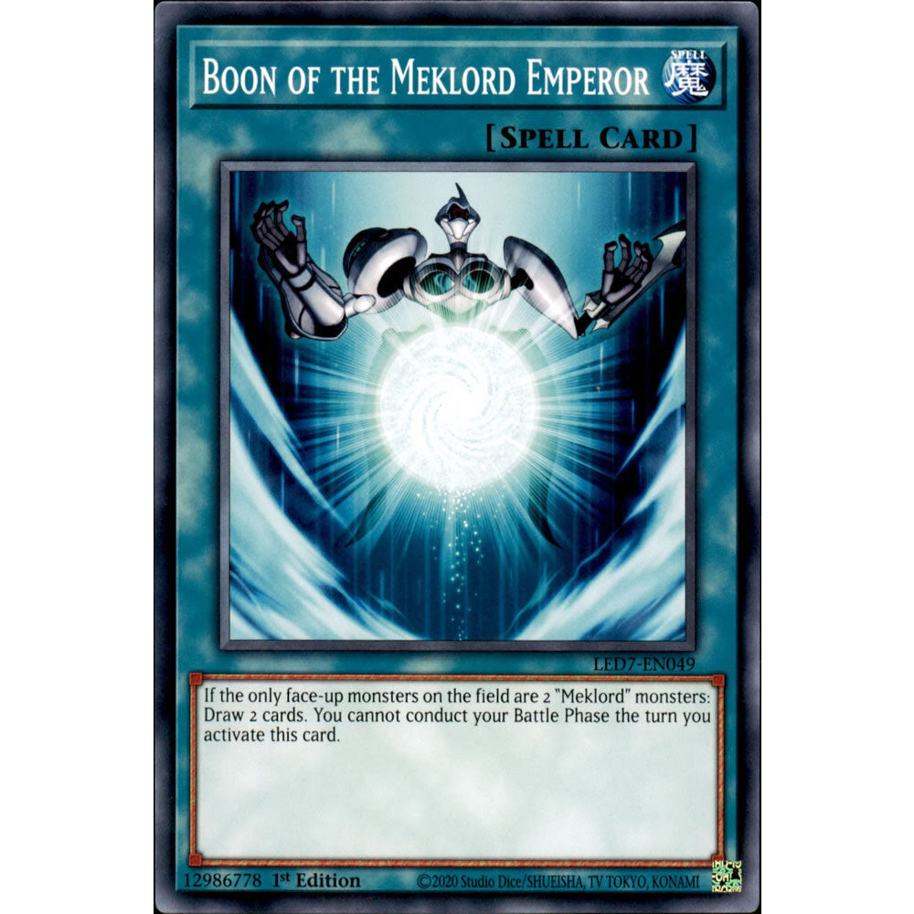 Boon of the Meklord Emperor LED7-EN049 Yu-Gi-Oh! Card from the Legendary Duelists: Rage of Ra Set