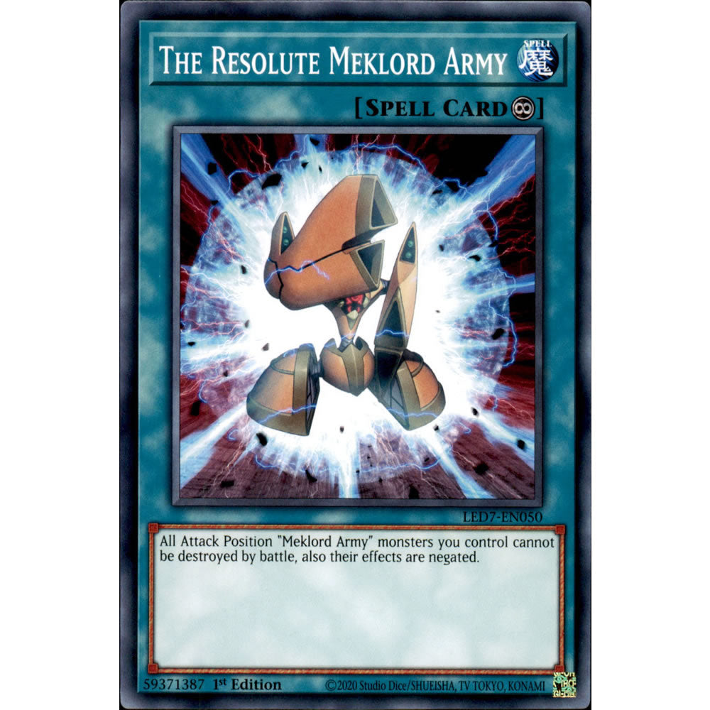 The Resolute Meklord Army LED7-EN050 Yu-Gi-Oh! Card from the Legendary Duelists: Rage of Ra Set