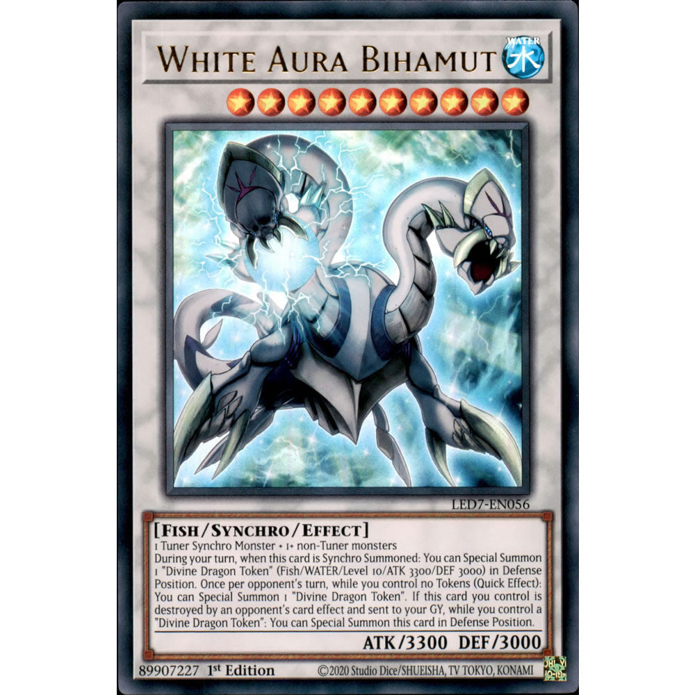 White Aura Bihamut LED7-EN056 Yu-Gi-Oh! Card from the Legendary Duelists: Rage of Ra Set
