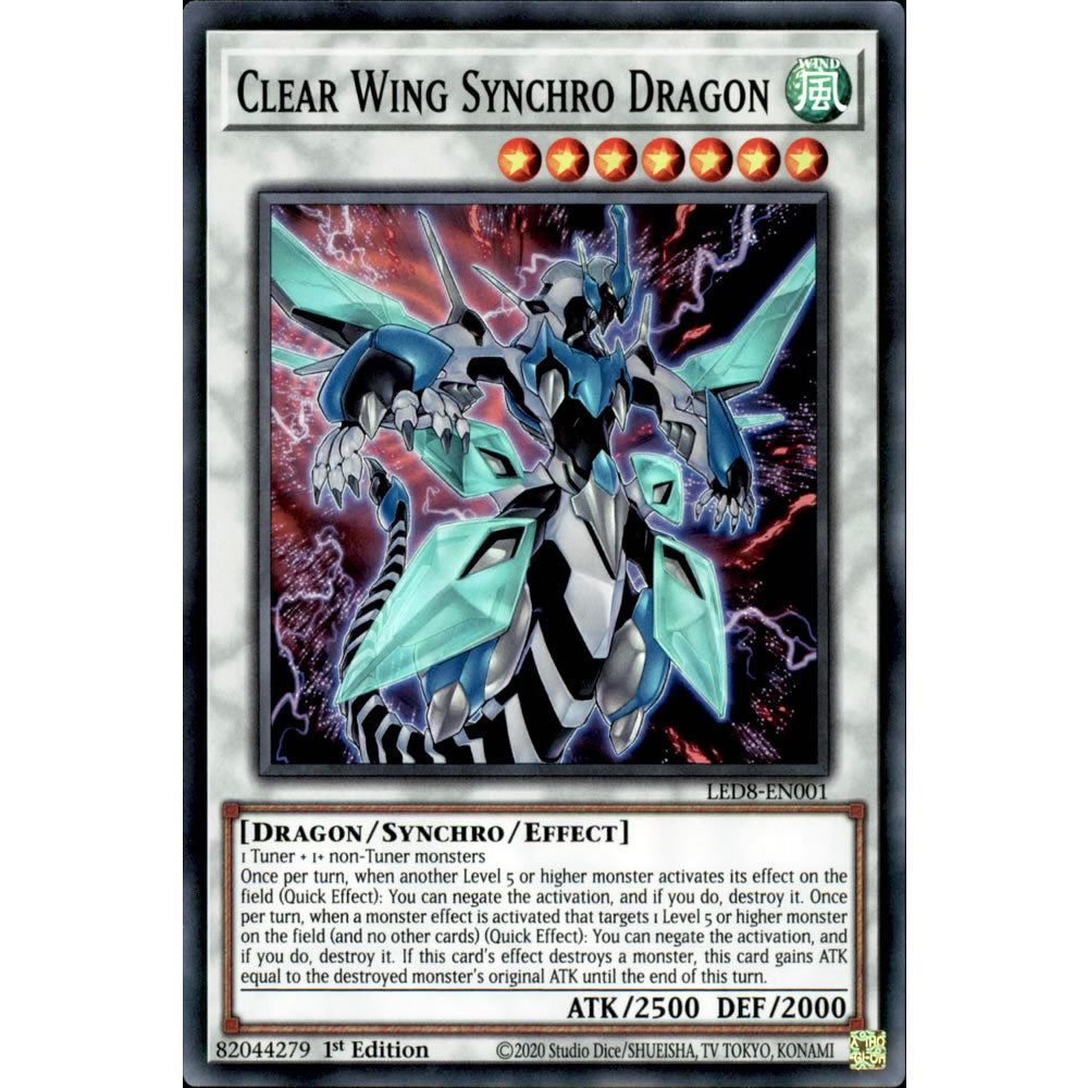 Clear Wing Synchro Dragon LED8-EN001 Yu-Gi-Oh! Card from the Legendary Duelists: Synchro Storm Set