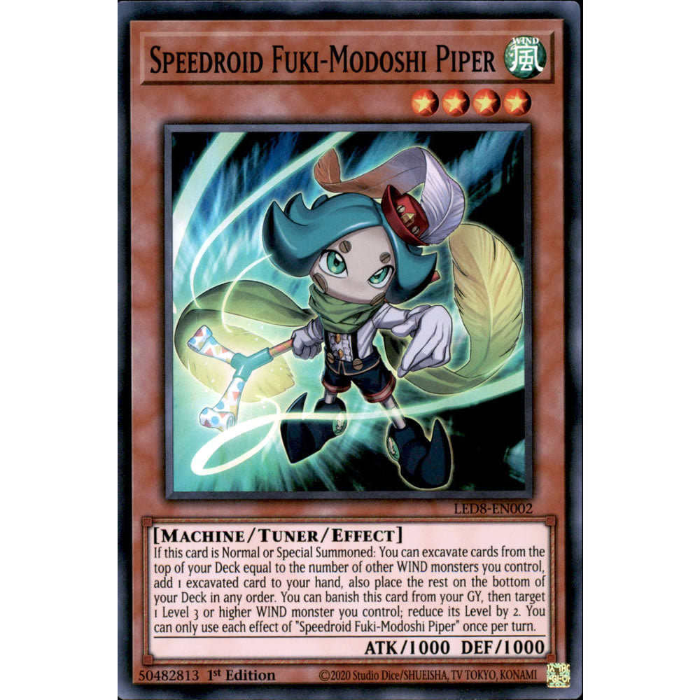Speedroid Fuki-Modoshi Piper LED8-EN002 Yu-Gi-Oh! Card from the Legendary Duelists: Synchro Storm Set