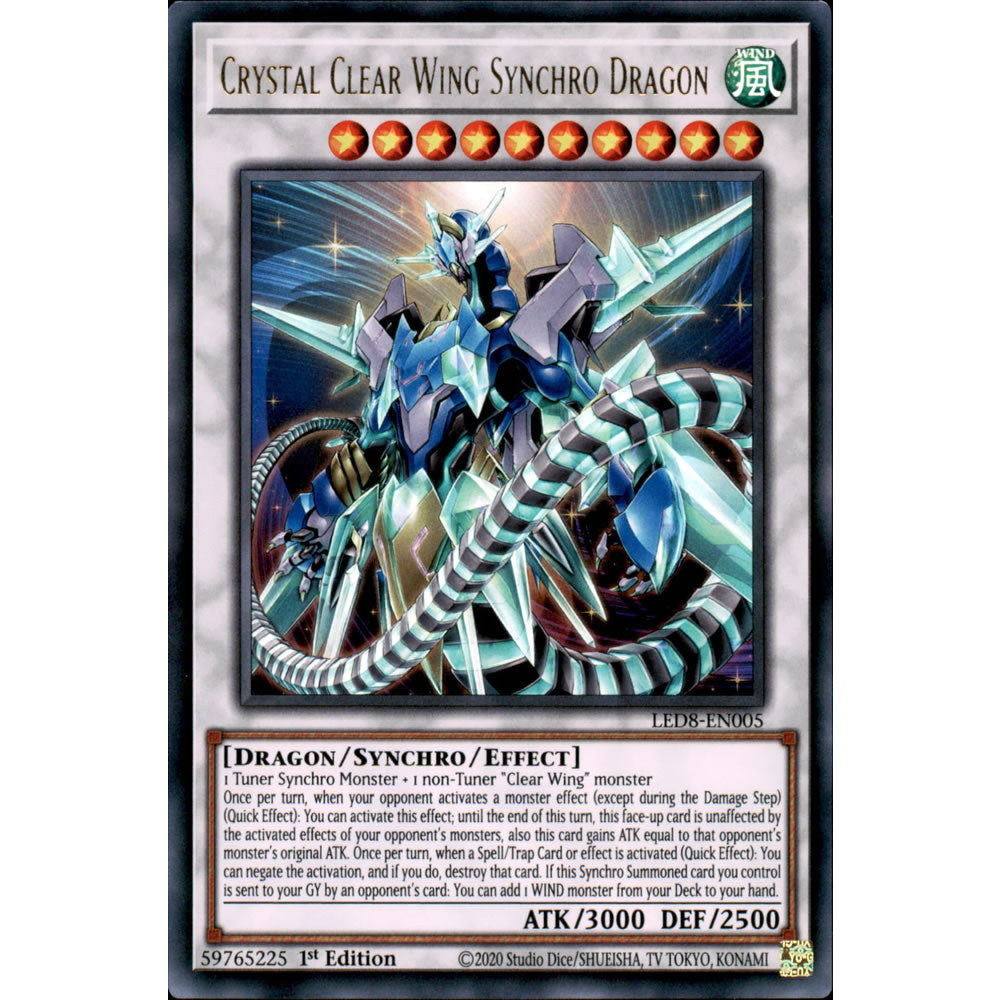Crystal Clear Wing Synchro Dragon LED8-EN005 Yu-Gi-Oh! Card from the Legendary Duelists: Synchro Storm Set