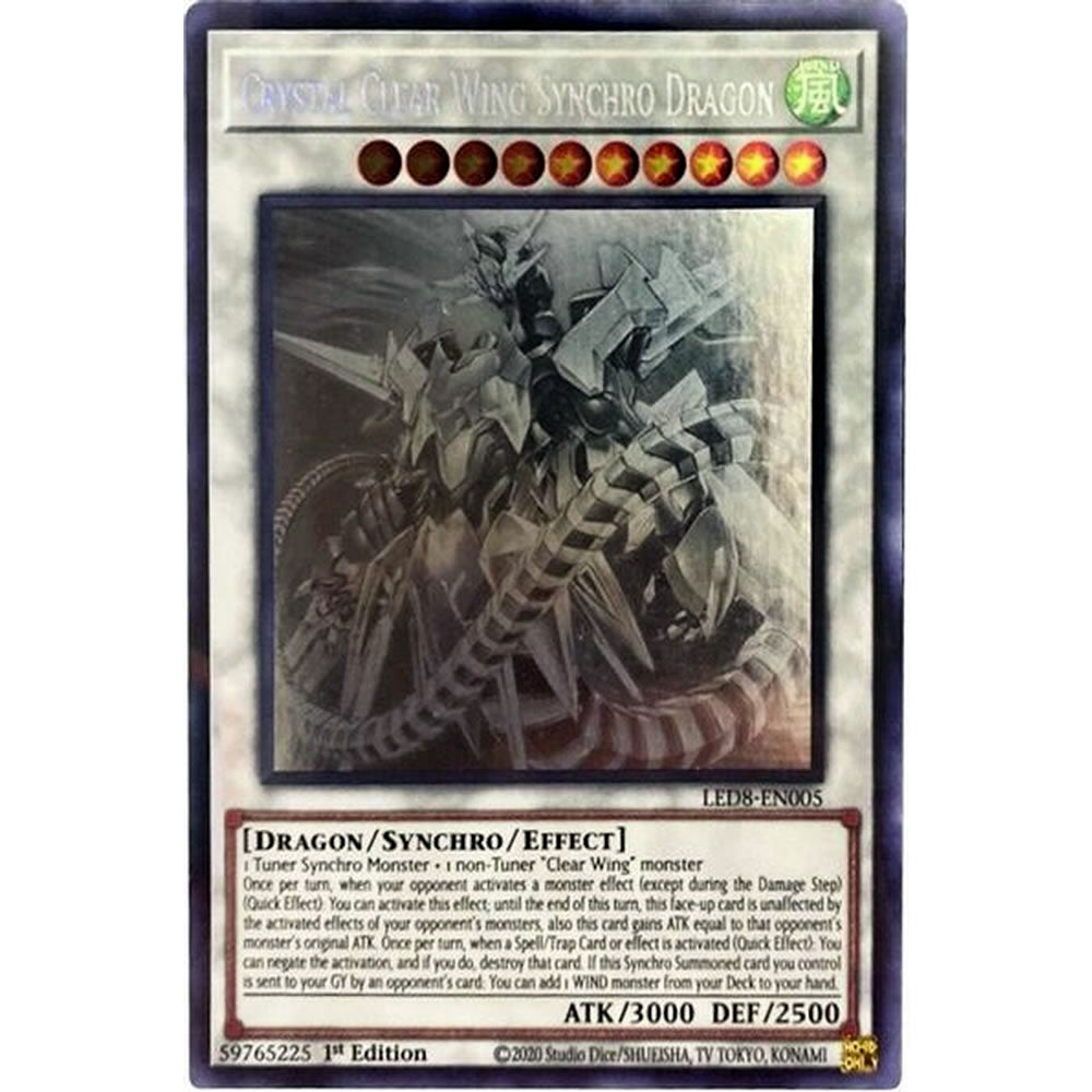 Crystal Clear Wing Synchro Dragon LED8-EN005 Yu-Gi-Oh! Card from the Legendary Duelists: Synchro Storm Set