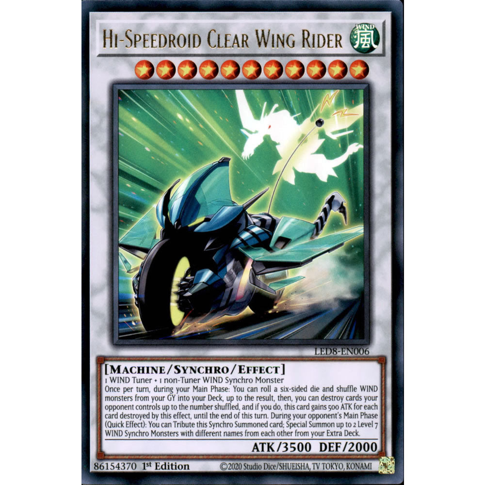 Hi-Speedroid Clear Wing Rider LED8-EN006 Yu-Gi-Oh! Card from the Legendary Duelists: Synchro Storm Set