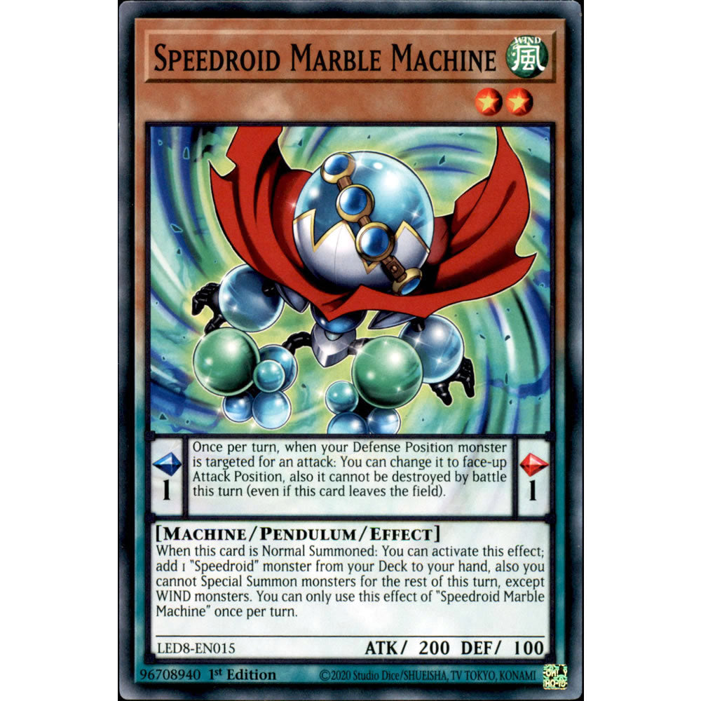 Speedroid Marble Machine LED8-EN015 Yu-Gi-Oh! Card from the Legendary Duelists: Synchro Storm Set