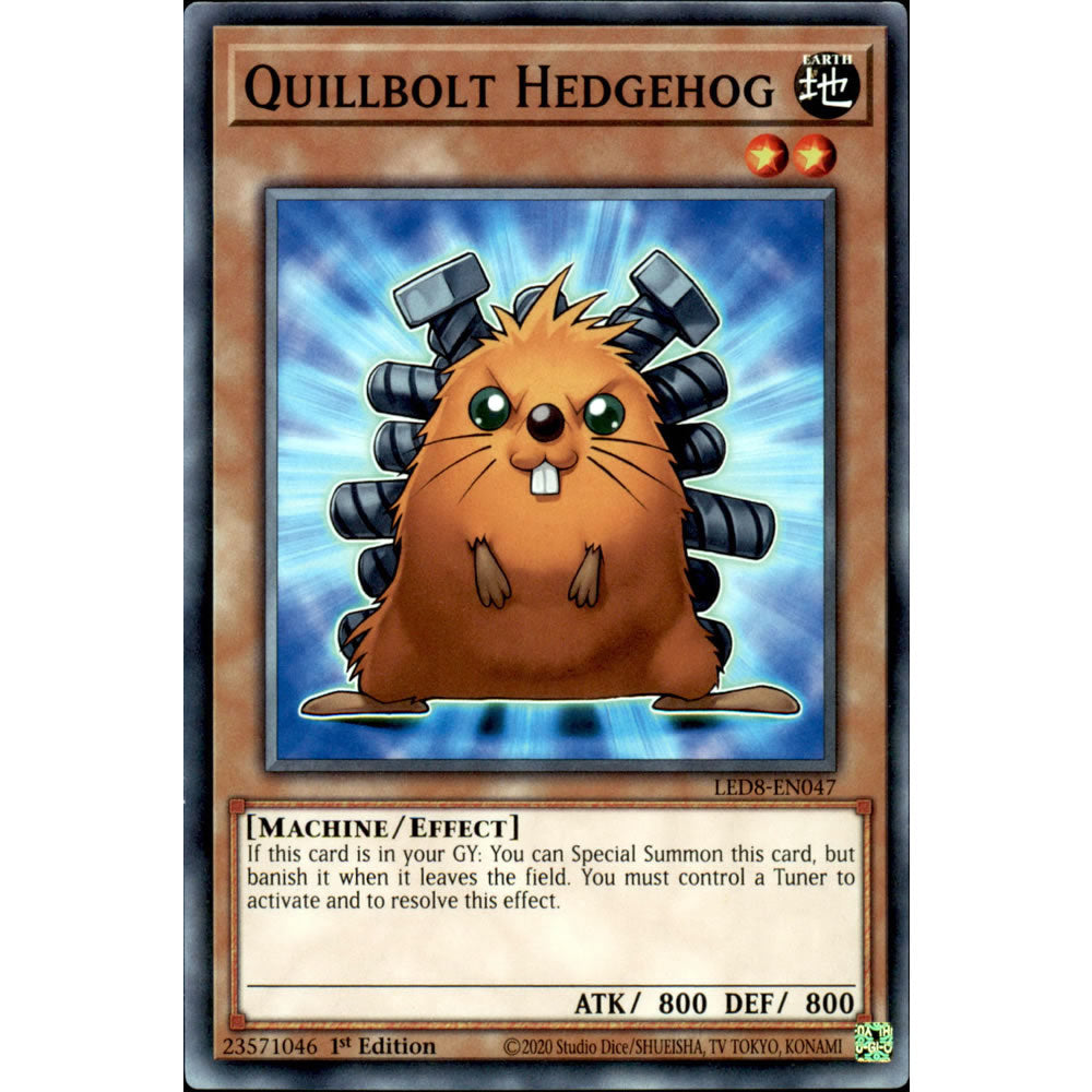 Quillbolt Hedgehog LED8-EN047 Yu-Gi-Oh! Card from the Legendary Duelists: Synchro Storm Set