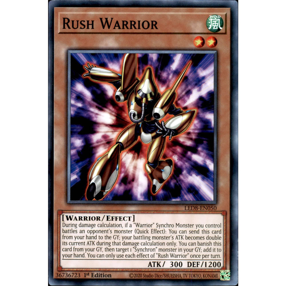 Rush Warrior LED8-EN050 Yu-Gi-Oh! Card from the Legendary Duelists: Synchro Storm Set