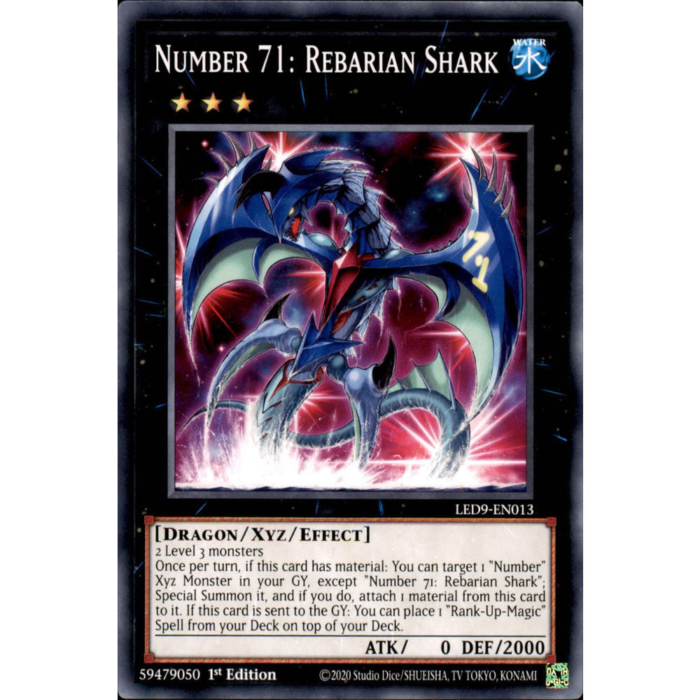 Number 71: Rebarian Shark LED9-EN013 Yu-Gi-Oh! Card from the Legendary Duelists: Duels From the Deep Set