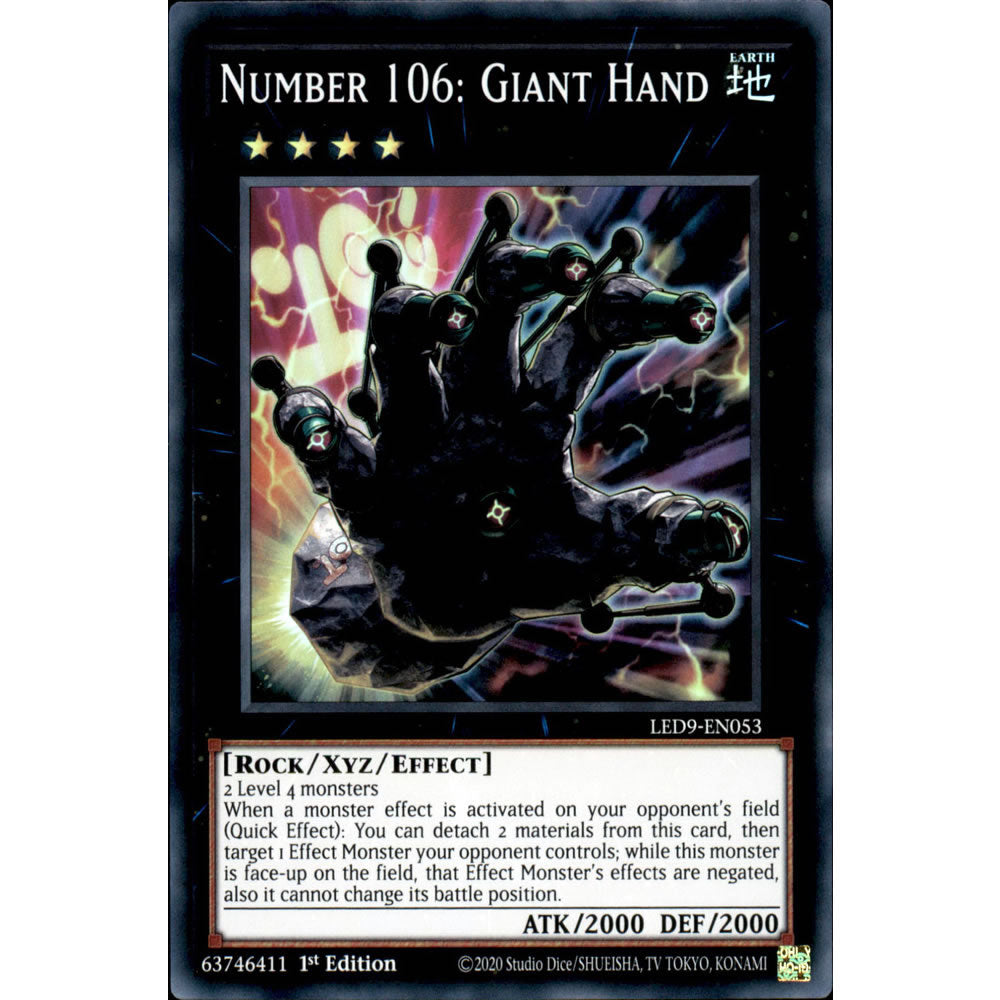 Number 106: Giant Hand LED9-EN053 Yu-Gi-Oh! Card from the Legendary Duelists: Duels From the Deep Set