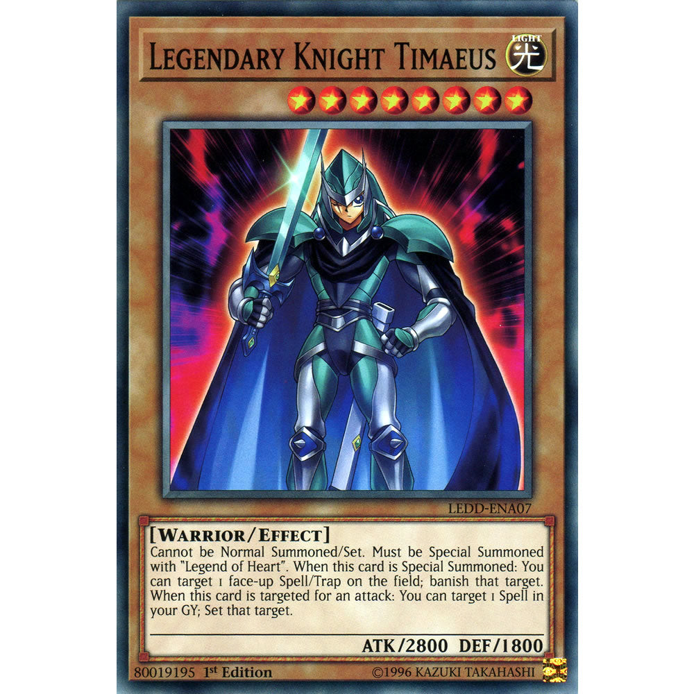 Legendary Knight Timaeus LEDD-ENA07 Yu-Gi-Oh! Card from the Legendary Dragon Decks Set