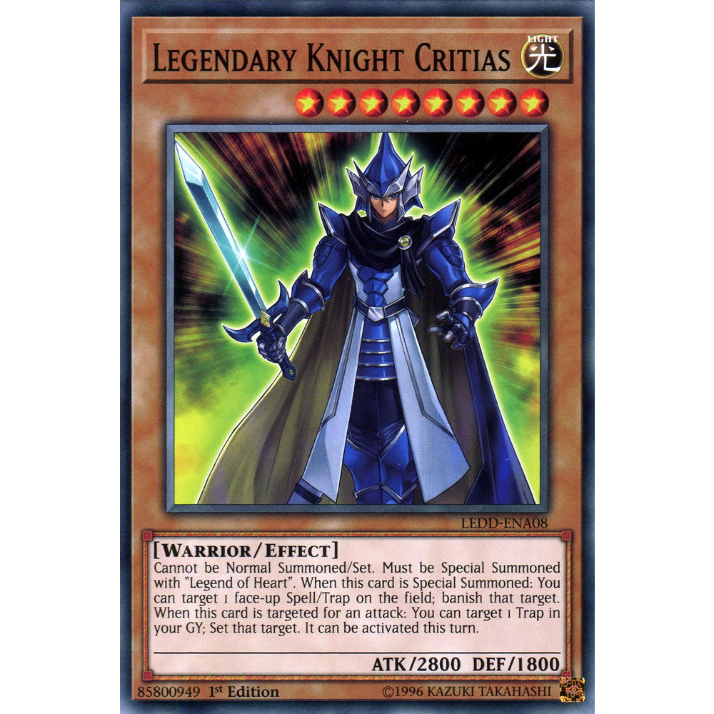 Legendary Knight Critias LEDD-ENA08 Yu-Gi-Oh! Card from the Legendary Dragon Decks Set