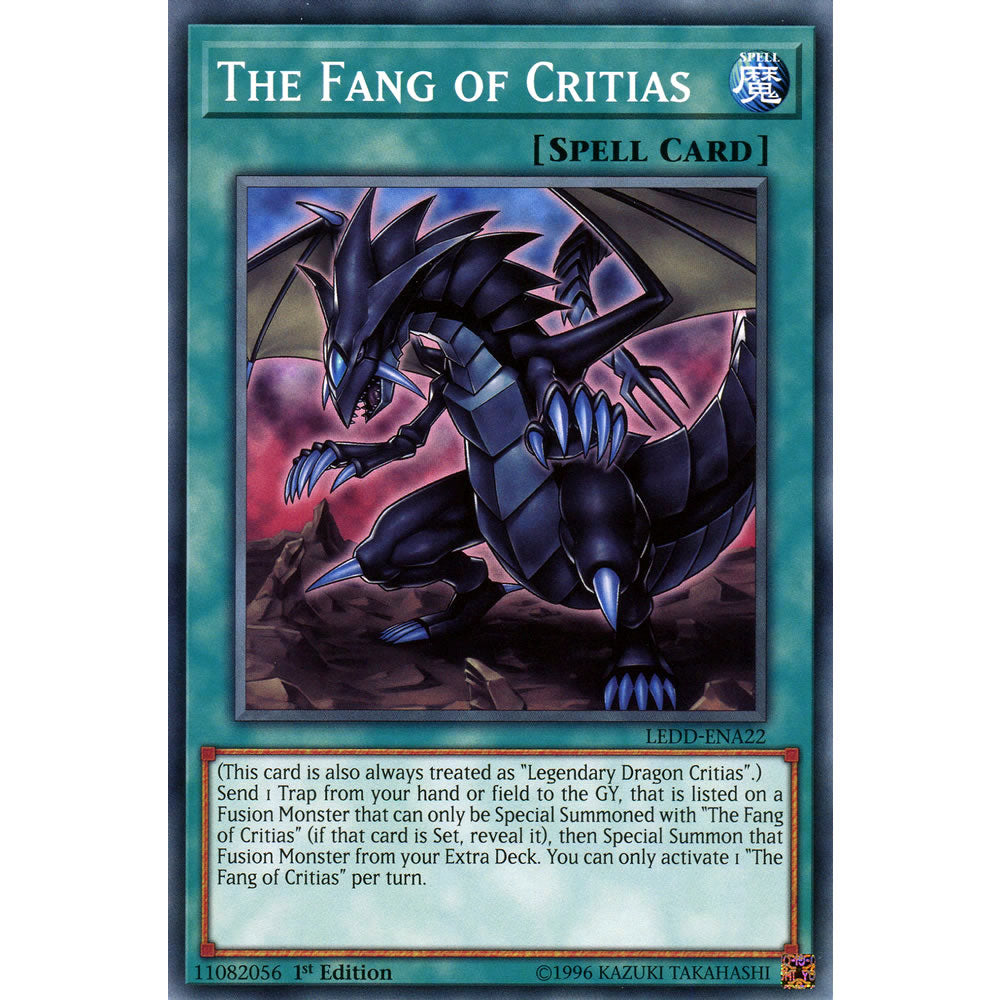 The Fang of Critias LEDD-ENA22 Yu-Gi-Oh! Card from the Legendary Dragon Decks Set