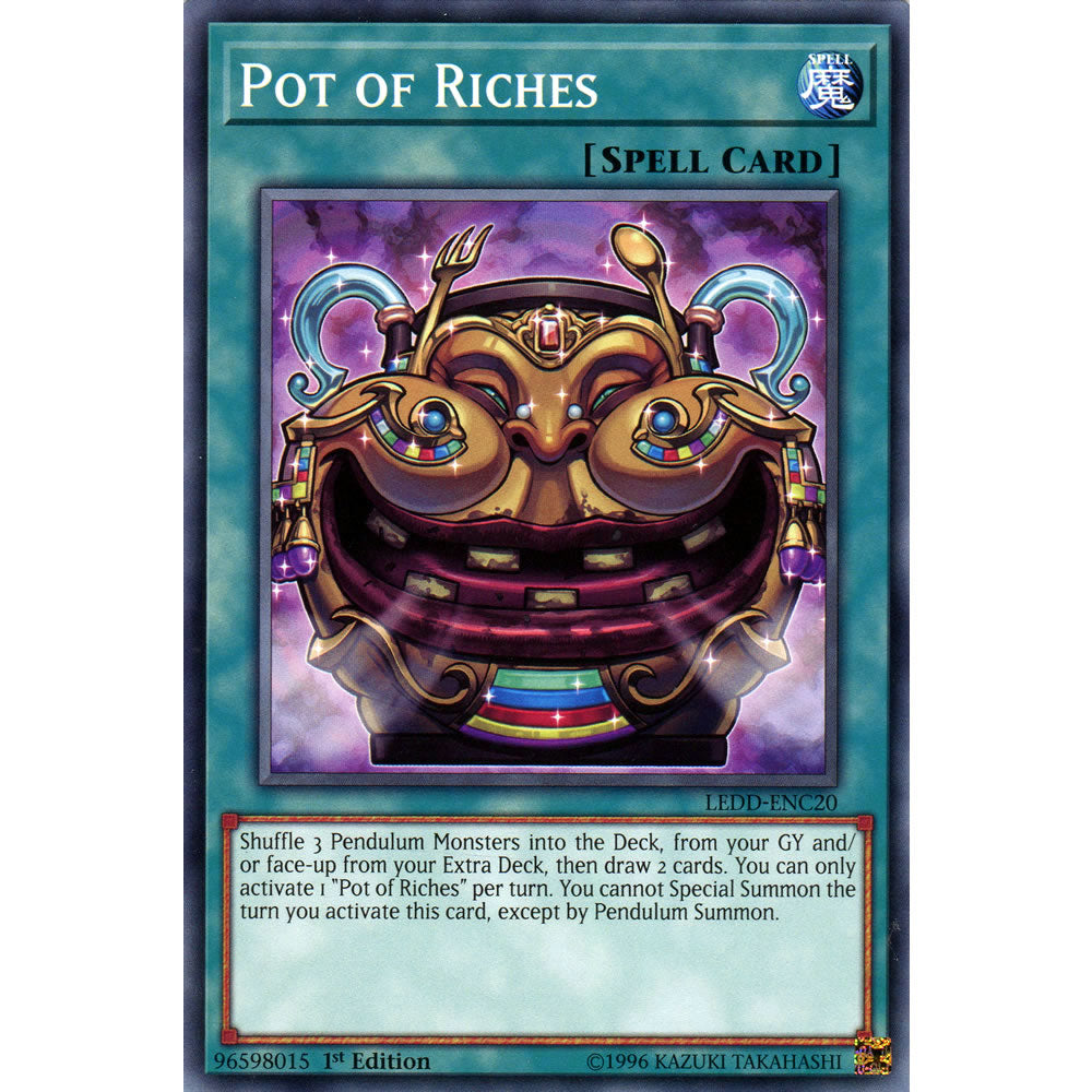 Pot of Riches LEDD-ENC20 Yu-Gi-Oh! Card from the Legendary Dragon Decks Set