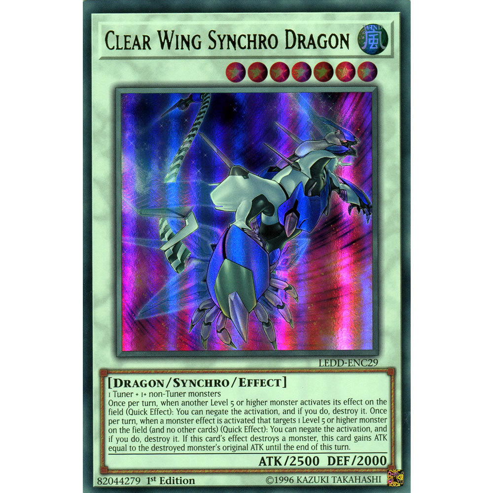 Clear Wing Synchro Dragon LEDD-ENC29 Yu-Gi-Oh! Card from the Legendary Dragon Decks Set