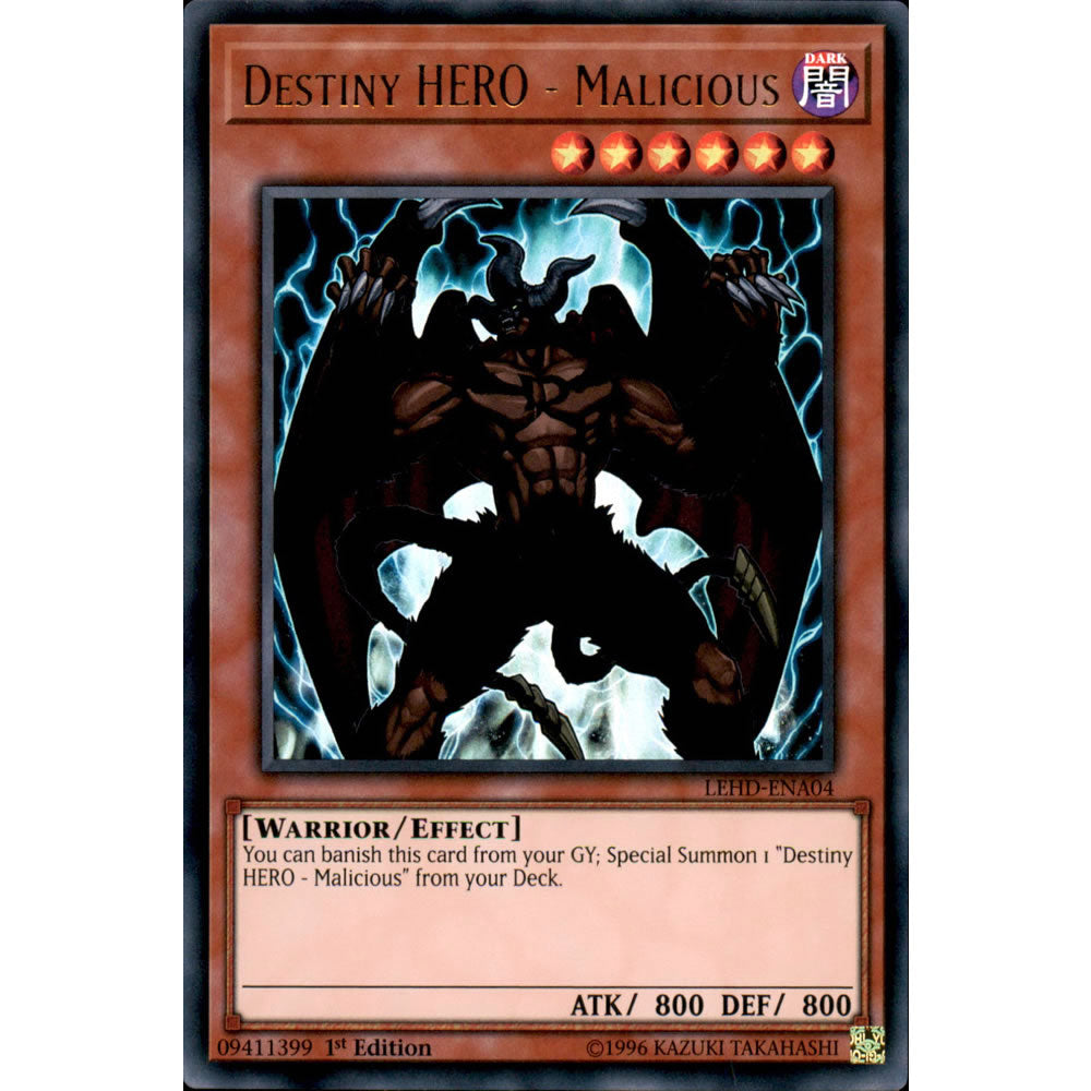 Destiny HERO - Malicious LEHD-ENA04 Yu-Gi-Oh! Card from the Legendary Hero Decks Set