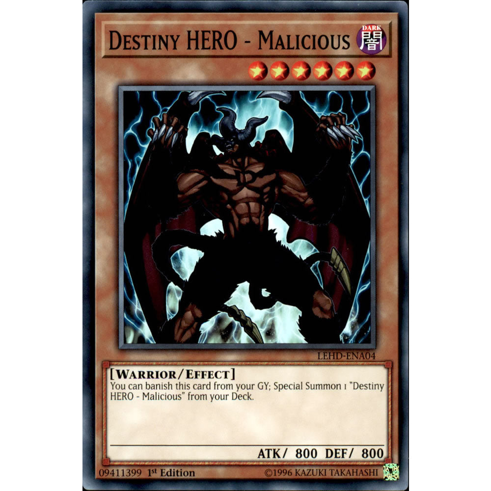 Destiny HERO - Malicious LEHD-ENA04 Yu-Gi-Oh! Card from the Legendary Hero Decks Set