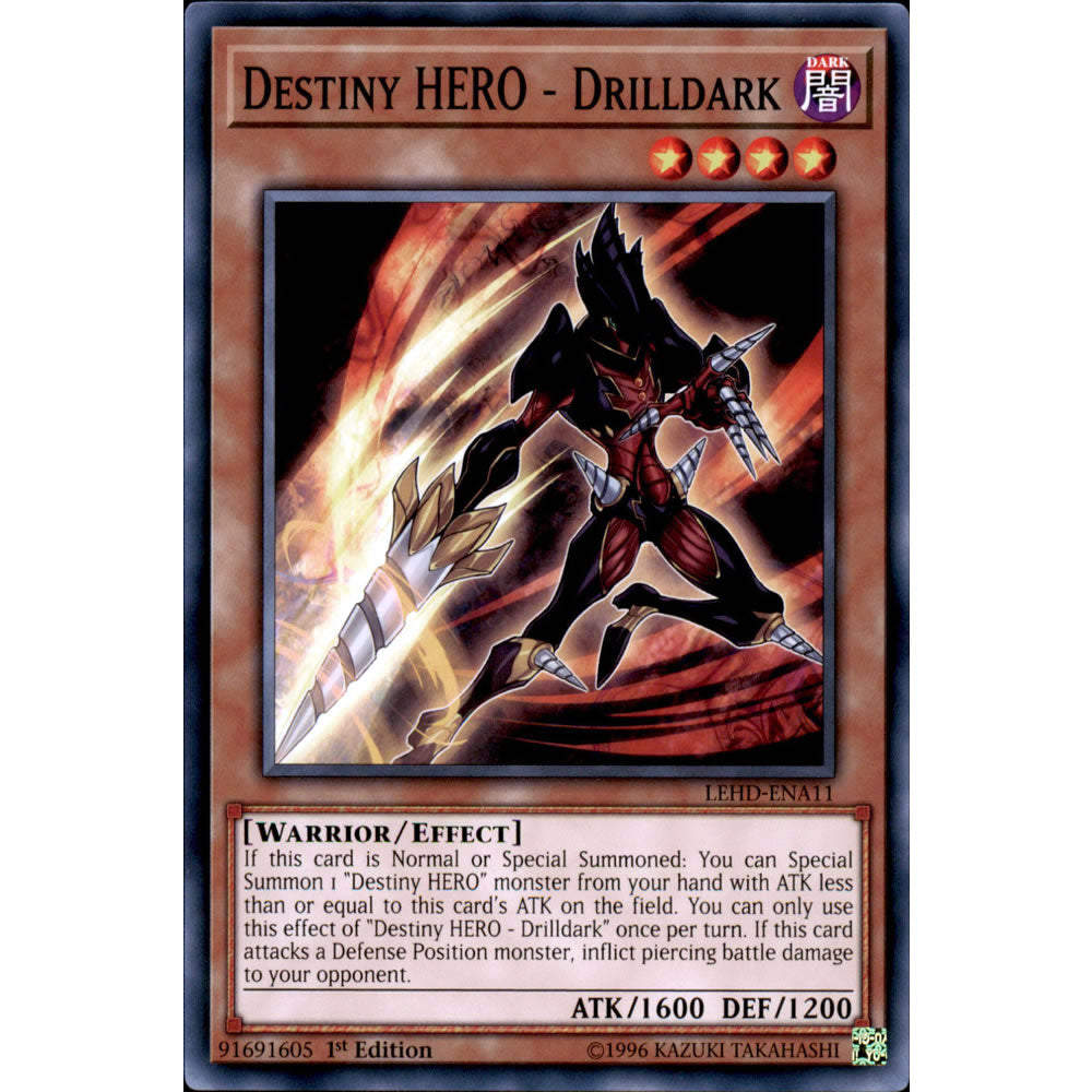Destiny HERO - Drilldark LEHD-ENA11 Yu-Gi-Oh! Card from the Legendary Hero Decks Set