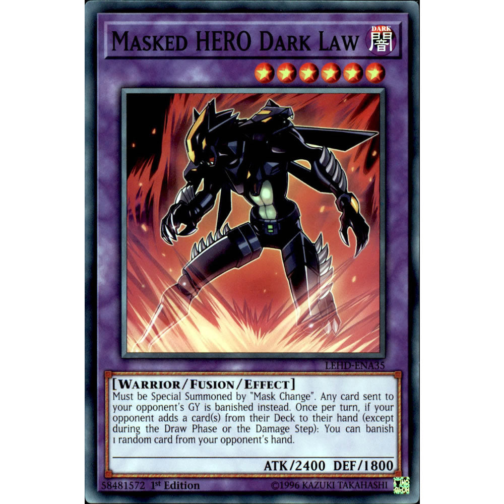 Masked HERO Dark Law LEHD-ENA35 Yu-Gi-Oh! Card from the Legendary Hero Decks Set