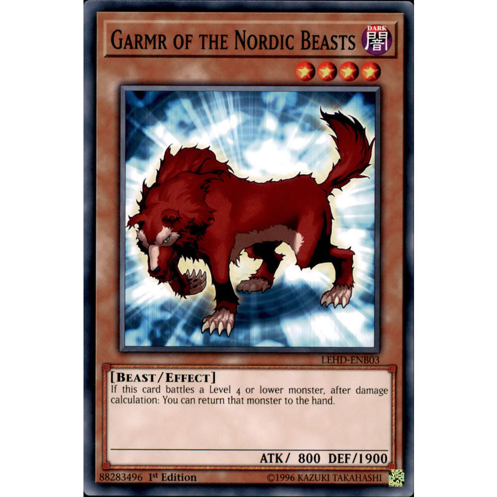 Garmr of the Nordic Beasts LEHD-ENB03 Yu-Gi-Oh! Card from the Legendary Hero Decks Set