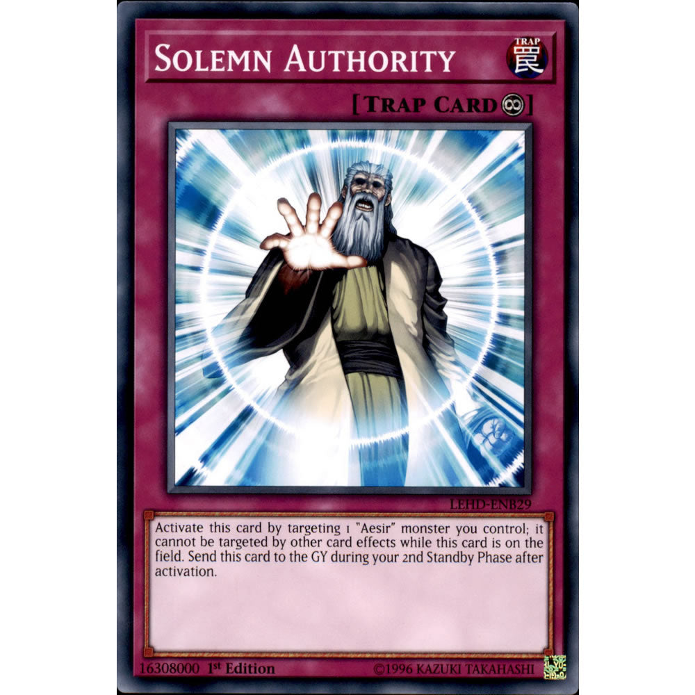 Solemn Authority LEHD-ENB29 Yu-Gi-Oh! Card from the Legendary Hero Decks Set