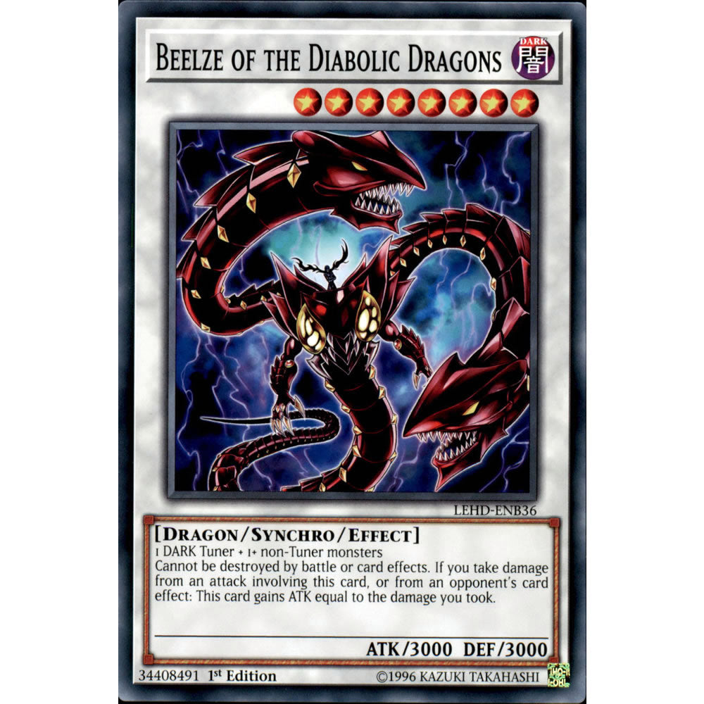 Beelze of the Diabolic Dragons LEHD-ENB36 Yu-Gi-Oh! Card from the Legendary Hero Decks Set