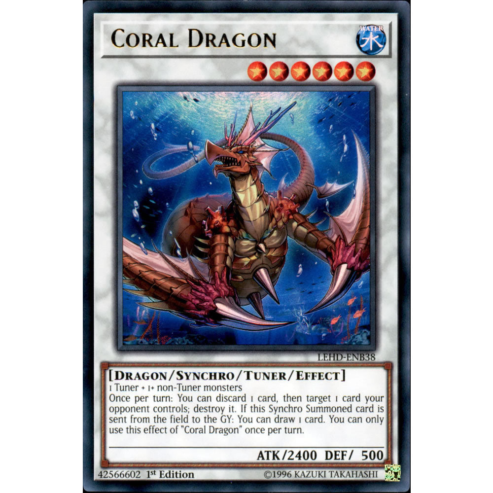 Coral Dragon LEHD-ENB38 Yu-Gi-Oh! Card from the Legendary Hero Decks Set