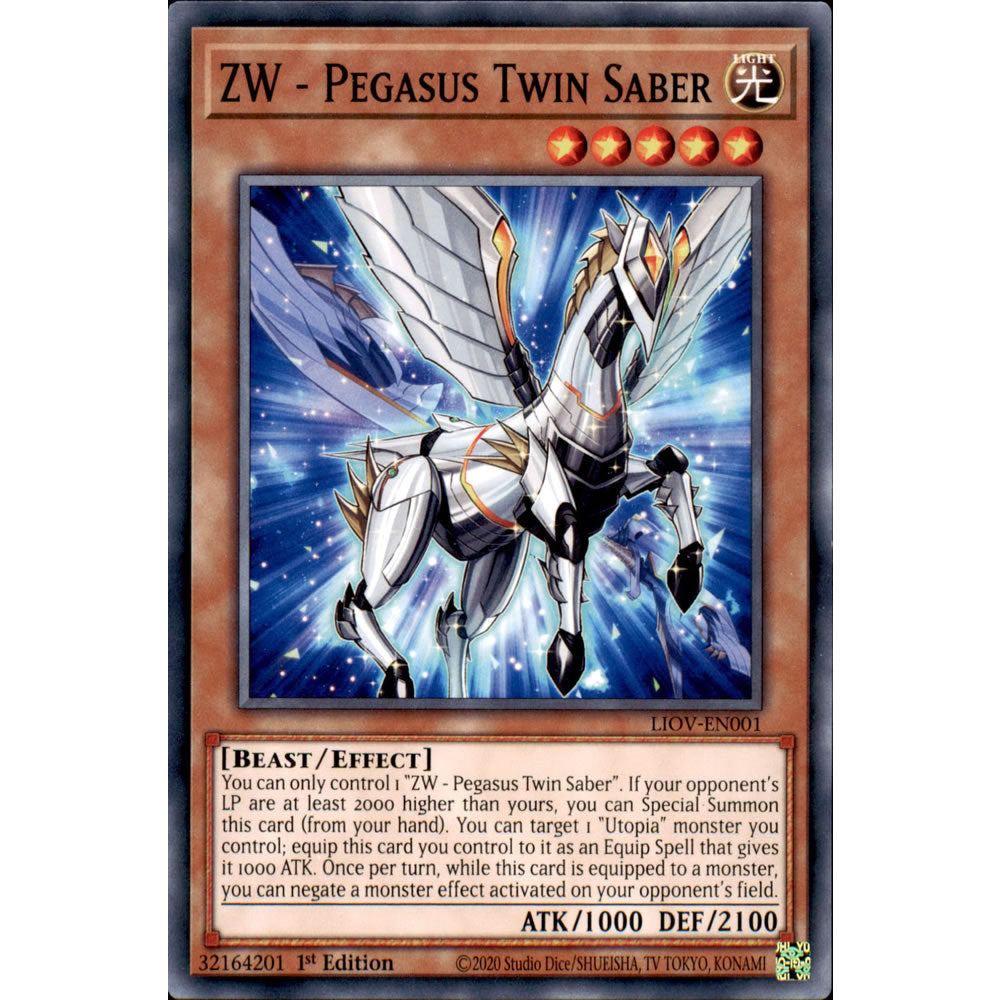 ZW - Pegasus Twin Saber LIOV-EN001 Yu-Gi-Oh! Card from the Lightning Overdrive Set