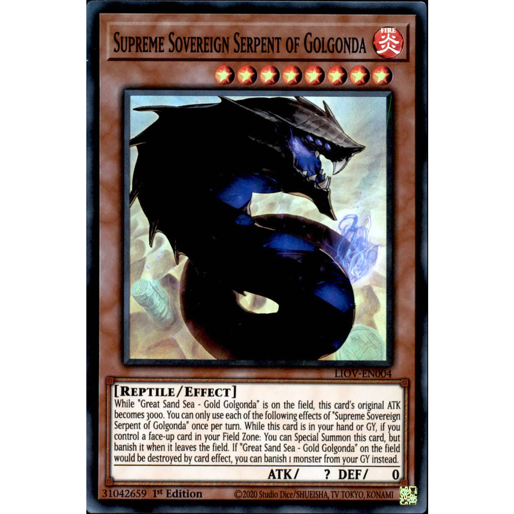 Supreme Sovereign Serpent of Golgonda LIOV-EN004 Yu-Gi-Oh! Card from the Lightning Overdrive Set
