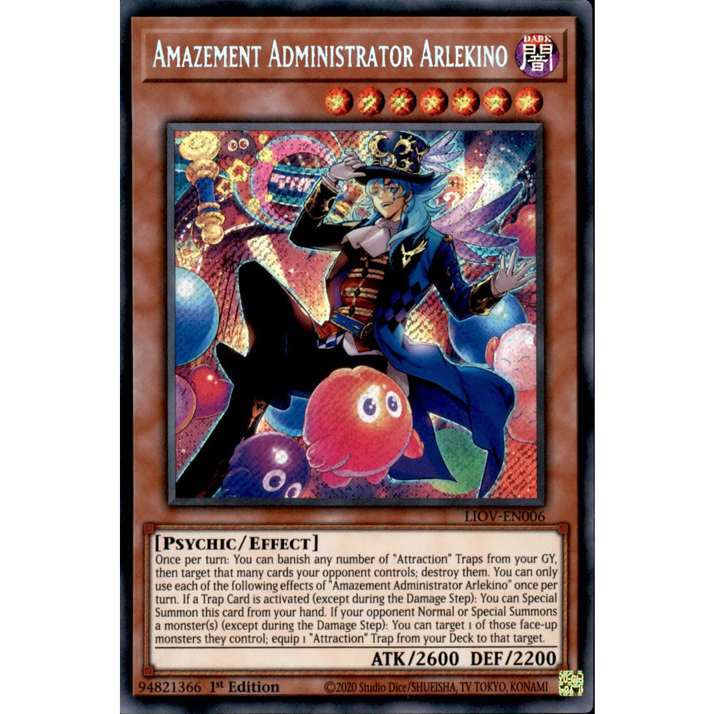 Amazement Administrator Arlekino LIOV-EN006 Yu-Gi-Oh! Card from the Lightning Overdrive Set