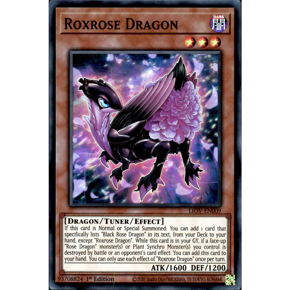 Roxrose Dragon LIOV-EN009 Yu-Gi-Oh! Card from the Lightning Overdrive Set