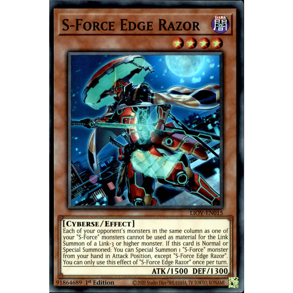 S-Force Edge Razor LIOV-EN015 Yu-Gi-Oh! Card from the Lightning Overdrive Set