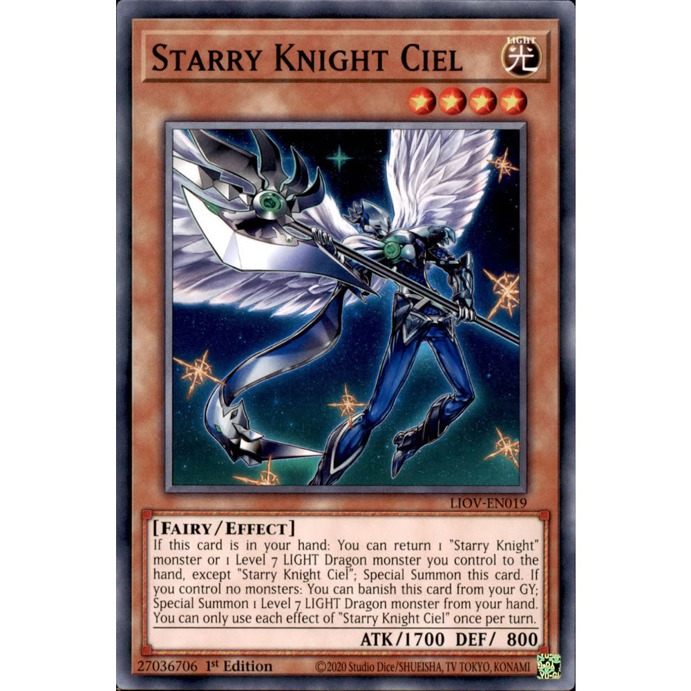 Starry Knight Ciel LIOV-EN019 Yu-Gi-Oh! Card from the Lightning Overdrive Set