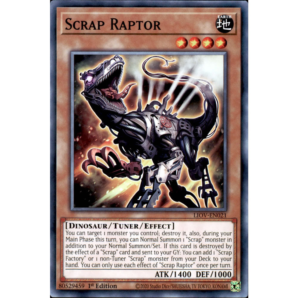 Scrap Raptor LIOV-EN021 Yu-Gi-Oh! Card from the Lightning Overdrive Set