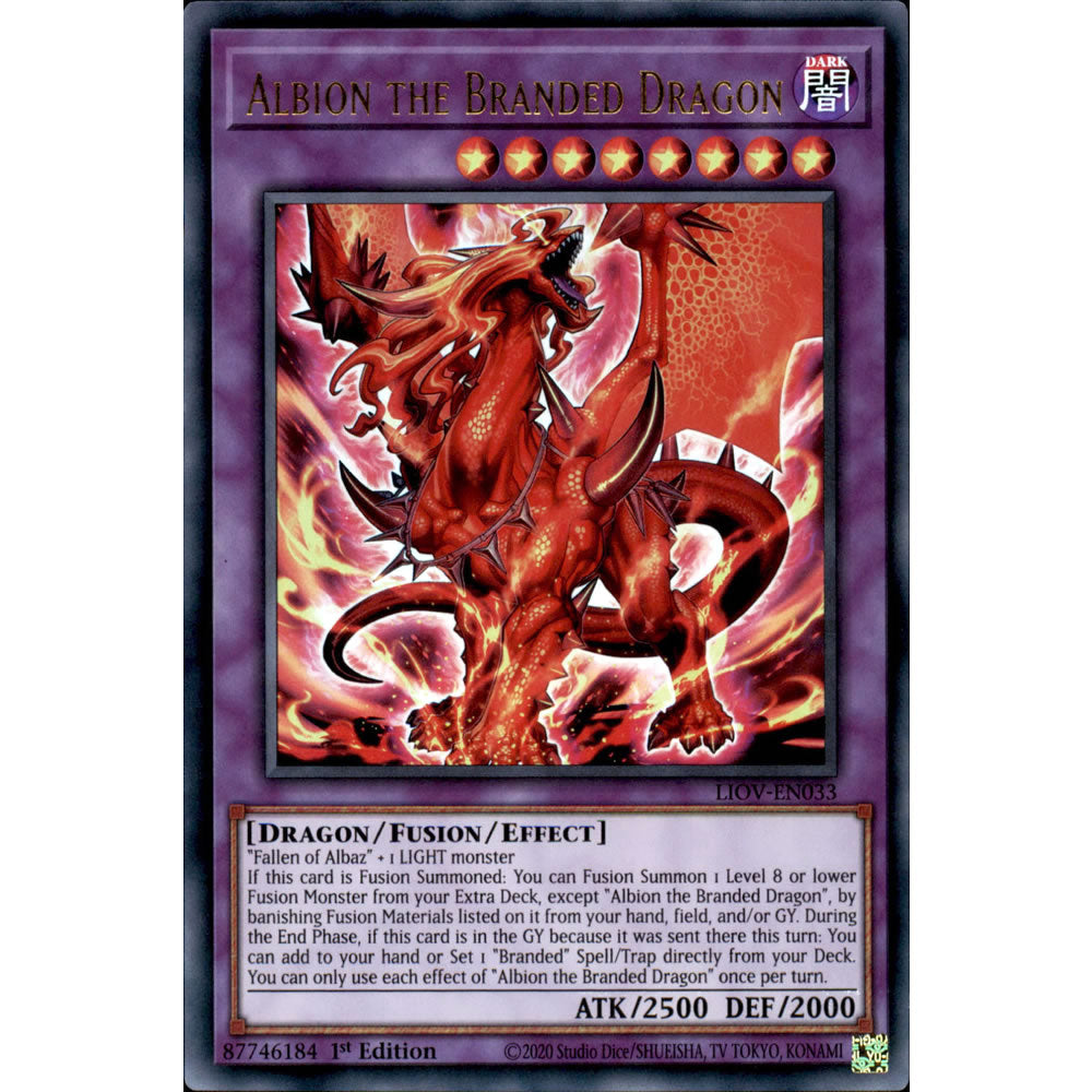 Albion the Branded Dragon LIOV-EN033 Yu-Gi-Oh! Card from the Lightning Overdrive Set